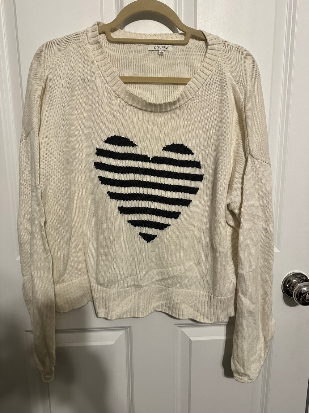 Z SUPPLY Sienna Heart Sweater Large